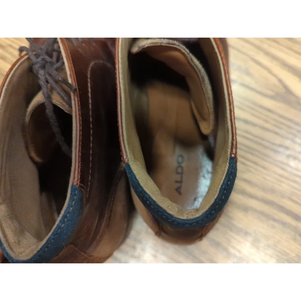 Aldo Men's Size 11 Lace Up‎ Brown Burgundy Blue Ankle Leather Dress Boots